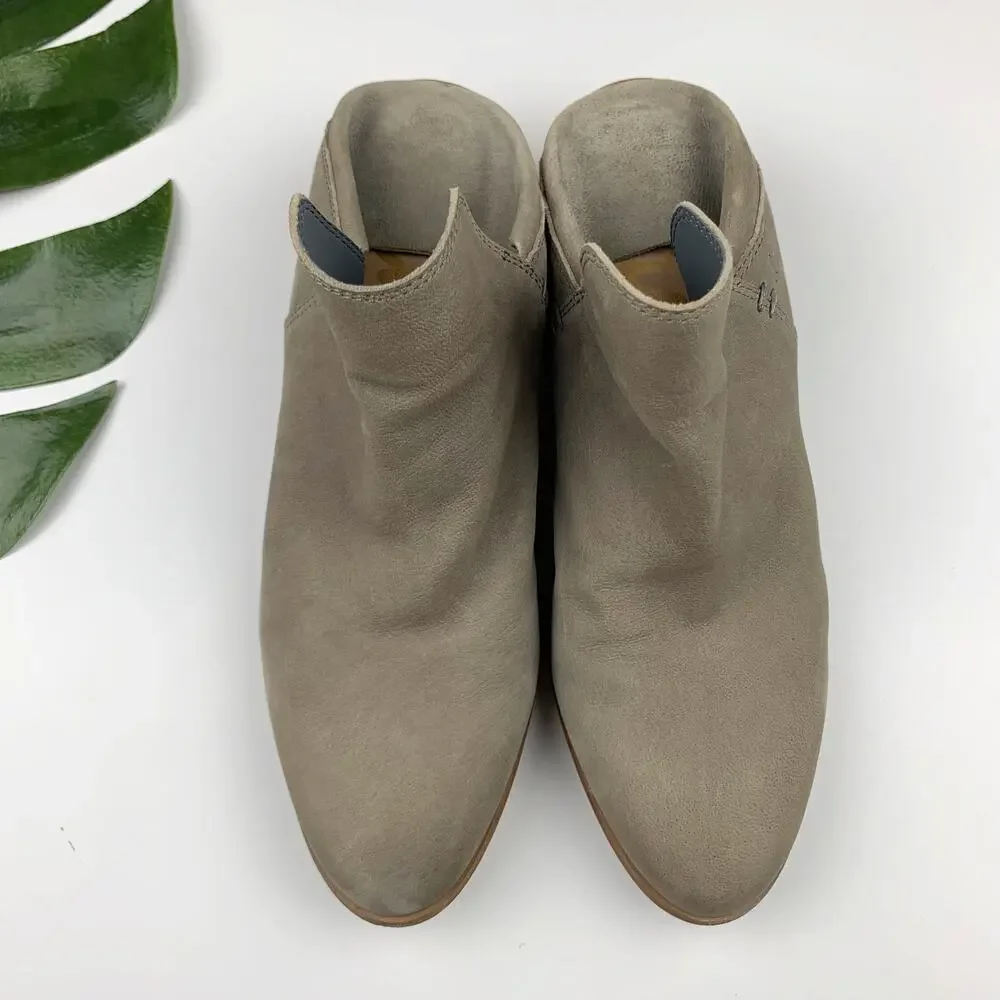 Sam Edelman Prentice Convertible Mules Booties Grey Leather Ankle Boots Womens 8